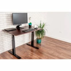 Luxor 60" Electic Stand Up Desk - 3-Stage Dual-Motor - Dark Walnut Top with Black Frame -Outlet Desks & Workstations Store STANDE 60 BKDW 10