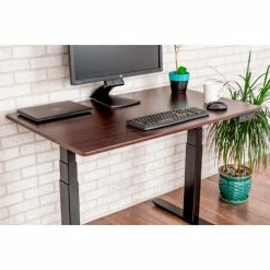 Luxor 60" Electic Stand Up Desk - 3-Stage Dual-Motor - Dark Walnut Top with Black Frame -Outlet Desks & Workstations Store STANDE 60 BKDW 11