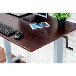 Luxor Standing Desk - Crank Adjustable Height - 47-1/4"L x 29-1/2"W - Walnut -Outlet Desks & Workstations Store STANDUP CF48 DW 08