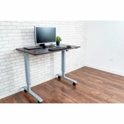 Luxor Standing Desk - Crank Adjustable Height - 47-1/4"L x 29-1/2"W - Walnut -Outlet Desks & Workstations Store STANDUP CF48 DW 09