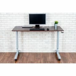 Luxor Standing Desk - Crank Adjustable Height - 59"L x 29-1/2"W - Walnut 23 Luxor Standing Desk - Crank Adjustable Height - 59"L x 29-1/2"W - Walnut -Outlet Desks & Workstations Store STANDUP CF60 DW 09
