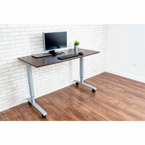 Luxor Standing Desk - Crank Adjustable Height - 59"L x 29-1/2"W - Walnut 13 Luxor Standing Desk - Crank Adjustable Height - 59"L x 29-1/2"W - Walnut - Image 13