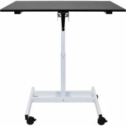 Luxor Stand Up Desk - Crank Adjustable Height - 23-5/8"L x 39-3/8"W - Black Top w/ White Frame -Outlet Desks & Workstations Store STANDUP SC40 WB 003