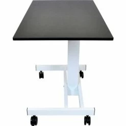 Luxor Stand Up Desk - Crank Adjustable Height - 23-5/8"L x 39-3/8"W - Black Top w/ White Frame -Outlet Desks & Workstations Store STANDUP SC40 WB 005