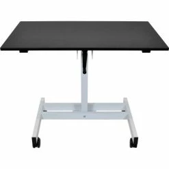 Luxor Stand Up Desk - Crank Adjustable Height - 23-5/8"L x 39-3/8"W - Black Top w/ White Frame -Outlet Desks & Workstations Store STANDUP SC40 WB front top