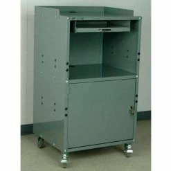 Stackbin Mobile Computer Cabinet, 27"W x 24"D x 50"H, Black -Outlet Desks & Workstations Store STA 4 WSCC BK
