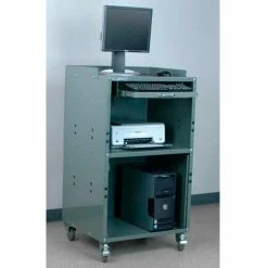 Stackbin Mobile Computer Cabinet (Open Bottom), 27"W x 24"D x 43"H, Blue -Outlet Desks & Workstations Store STA 4 WSCO BL