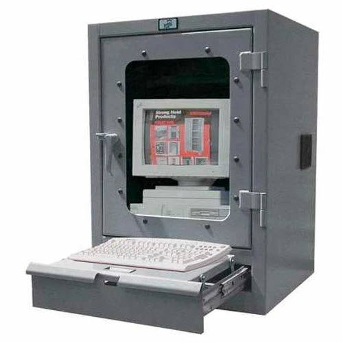 StrongHold Strong Hold Desktop Computer Cabinet with Keyboard Drawer 26"W x 24"D x 37"H 1 StrongHold Strong Hold Desktop Computer Cabinet with Keyboard Drawer 26"W x 24"D x 37"H