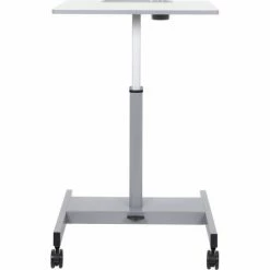 Luxor Mobile Student Sit-Stand Desk - Pneumatic Height Adjustment - 29" to 43.5"H - Gray -Outlet Desks & Workstations Store STUDENT P 003