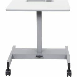 Luxor Mobile Student Sit-Stand Desk - Pneumatic Height Adjustment - 29" to 43.5"H - Gray -Outlet Desks & Workstations Store STUDENT P 006