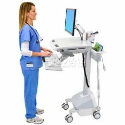 Ergotron® SV42-6202-1 StyleView® Medical Cart with LCD Arm, LiFe Powered -Outlet Desks & Workstations Store SV42 6202 1 2