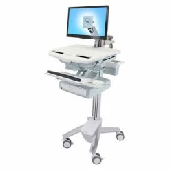 Ergotron® SV43-1210-0 StyleView® Medical Cart with LCD Arm, 1 Drawer