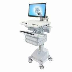 Ergotron® SV44-1221-1 StyleView® Medical Cart with LCD Arm, SLA Powered, 2 Drawers