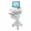 Ergotron® SV44-1241-1 StyleView® Medical Cart with LCD Arm, SLA Powered, 4 Drawers