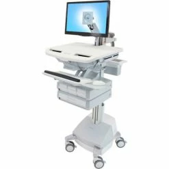 Ergotron® SV44-1241-1 StyleView® Medical Cart with LCD Arm, SLA Powered, 4 Drawers -Outlet Desks & Workstations Store TEH 11596589