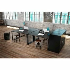 Interion By Global Industrial Interion® Open Plan Standing Height Desk - 60"W x 24"D x 40"H - Charcoal Top with Black Legs -Outlet Desks & Workstations Store Team Desk HQ 3