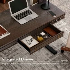 Flexispot Height Adjustable Standing Desk with Integrated Drawer & USB Charging Keypad, 48"L x 24"W -Outlet Desks & Workstations Store UD105B 03