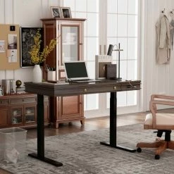 Flexispot Height Adjustable Standing Desk with Integrated Drawer & USB Charging Keypad, 48"L x 24"W -Outlet Desks & Workstations Store UD105B 04