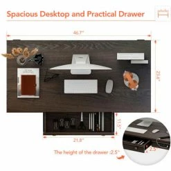 Flexispot Height Adjustable Standing Desk with Integrated Drawer & USB Charging Keypad, 48"L x 24"W -Outlet Desks & Workstations Store UD105B 09