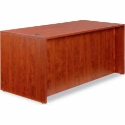 Alera Desk Shell with Straight Front - 65"Wx29-1/2"Dx29-1/2"H - Med Cherry - Valencia Series