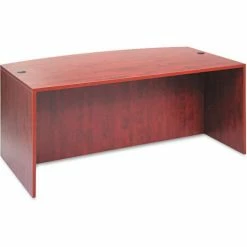 Alera Desk Shell with Bow Front - 71"W x 41-3/8"D x 29-1/2"H - Med Cherry - Valencia Series