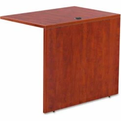 Alera Reversible Return/Bridge - 35"W x 23-5/8"D - Medium Cherry - Valencia Series