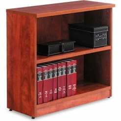 Alera Bookcase with 2 Shelves - 31-3/4"W x 14"D x 29-1/2"H, - Medium Cherry - Valencia Series