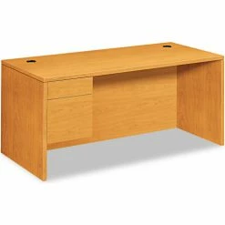 HON® Wood Desk with Left Pedestal - 66"W x 30"D x 29-1/2"H - Harvest - 10500 Series -Outlet Desks & Workstations Store UNT HON10584LCC