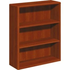 HON® 10700 Series Wood Bookcase, Three Shelf, 36"W x 13 1/8"D x 43 3/8"H, Cognac