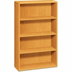 HON® 10700 Series Wood Bookcase, Four Shelf, 36"W x 13 1/8"D x 57 1/8"H, Harvest