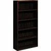HON® 10700 Series Wood Bookcase, Five Shelf, 36"W x 13 1/8"D x 71"H, Mahogany