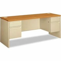 HON&#174 38000 Series Kneespace Credenza, 72"W x 24"D x 29-1/2"H, Harvest