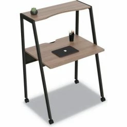 Linea Italia&#174 Kompass Series Home Office Desk, 33"W x 23-3/8"D x 48"H, Natural Walnut