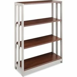 Linea Italia Bookcase with 3 Shelves - 31-1/2"W x 11-5/8"D x 43-1/4"H - Mocha - Trento Series