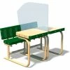 UltraPlay® Outdoor 2 Student Side By Side Transforma Desk, Green Top/Tan Frame