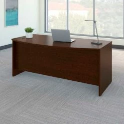 Bush Business Furniture Bush Furniture Wood Desk Shell with Bow Front - 72" - Mocha Cherry - Series C -Outlet Desks & Workstations Store WC12946 04