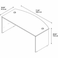 Bush Business Furniture Bush Furniture Wood Desk Shell with Bow Front - 72" - Mocha Cherry - Series C -Outlet Desks & Workstations Store WC12946 09