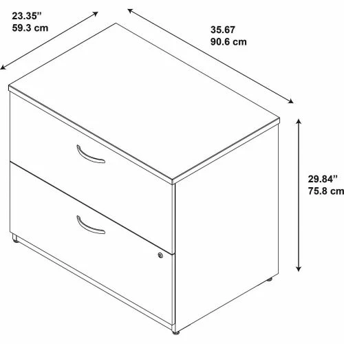 Bush Business Furniture Bush Furniture Lateral File Cabinet, 2 Drawer with Double Handle Pulls - Mocha Cherry - Series C 6 Bush Business Furniture Bush Furniture Lateral File Cabinet, 2 Drawer with Double Handle Pulls - Mocha Cherry - Series C - Image 6