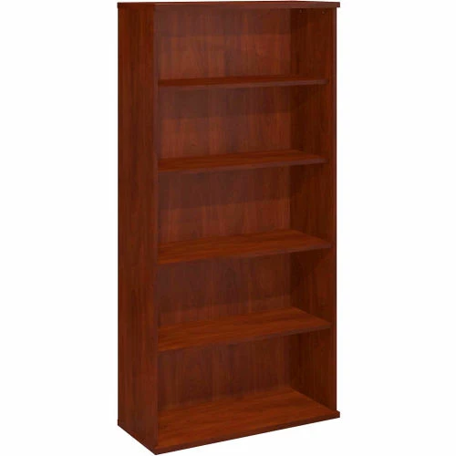 Bush Business Furniture Bush Furniture Double Bookcase with 5 Shelves - Hansen Cherry - Series C 1 Bush Business Furniture Bush Furniture Double Bookcase with 5 Shelves - Hansen Cherry - Series C