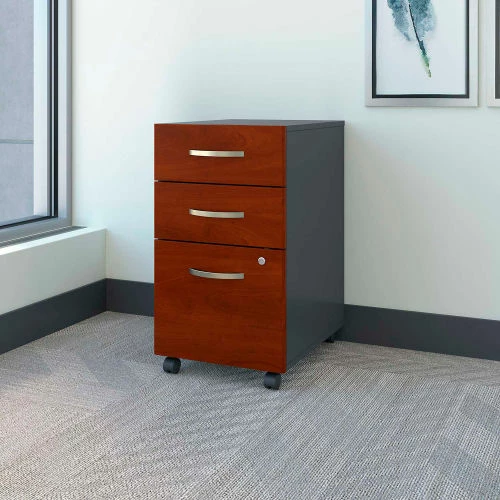 Bush Business Furniture Bush Furniture Three Drawer File Cabinet (Assembled) - Hansen Cherry - Series C 2 Bush Business Furniture Bush Furniture Three Drawer File Cabinet (Assembled) - Hansen Cherry - Series C - Image 2