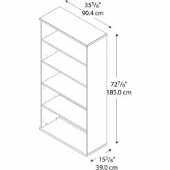 Bush Business Furniture Bush Furniture Double Bookcase with 5 Shelves - Mahogany - Series C 10 Bush Business Furniture Bush Furniture Double Bookcase with 5 Shelves - Mahogany - Series C -Outlet Desks & Workstations Store WC36714 09