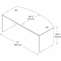 Bush Business Furniture Bush Furniture Wood Desk Shell with Bow Front - 72" - Mahogany - Series C -Outlet Desks & Workstations Store WC36746 09