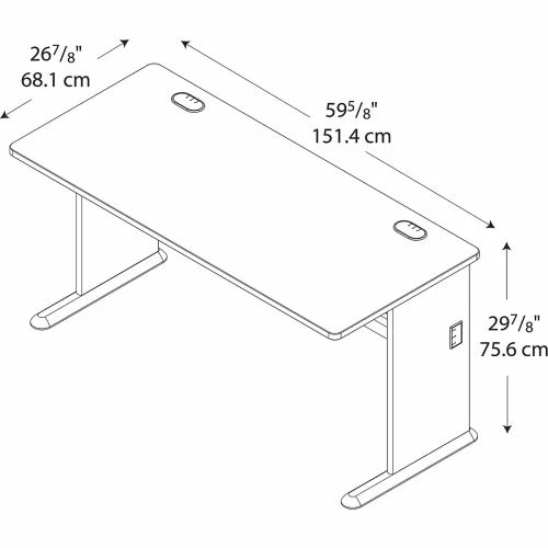 Bush Business Furniture Bush Furniture 60" Desk - Gray - Series A 5 Bush Business Furniture Bush Furniture 60" Desk - Gray - Series A - Image 5