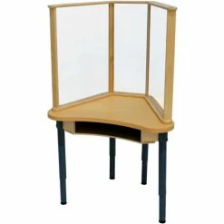 Wood Designs™ 30"W x 24"D Height Adjustable Synergy Desk with 29"W x 24"H Sneeze Guard