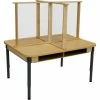 Wood Designs™ 48"W x 36"D Height Adjustable Four Person Desk with 45"W x 24"H Sneeze Guard