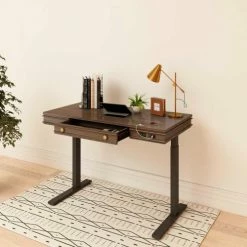 Flexispot Height Adjustable Standing Desk with Integrated Drawer & USB Charging Keypad, 48"L x 24"W -Outlet Desks & Workstations Store ZOX UD105B