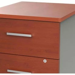 Linea Italia® Mobile Pedestal File - Box/File Drawer - Cherry / Gray -Outlet Desks & Workstations Store ZUC106 05