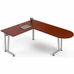 Linea Italia® L Shaped Desk - 70-6/7"W x 55-1/8"D - Workstation Corner - Cherry