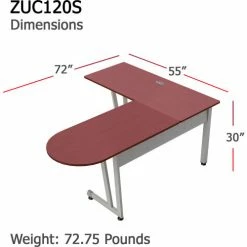 Linea Italia® L Shaped Desk - 70-6/7"W x 55-1/8"D - Workstation Corner - Cherry -Outlet Desks & Workstations Store ZUC120S 10