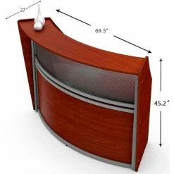 Linea Italia® Reception Desk - Cherry -Outlet Desks & Workstations Store ZUC310 06